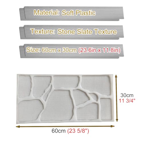 Tappetini riutilizzabili per timbratura del cemento, strumenti irregolari per stampi, decorazioni per vialetti e patio (confezione da 4)