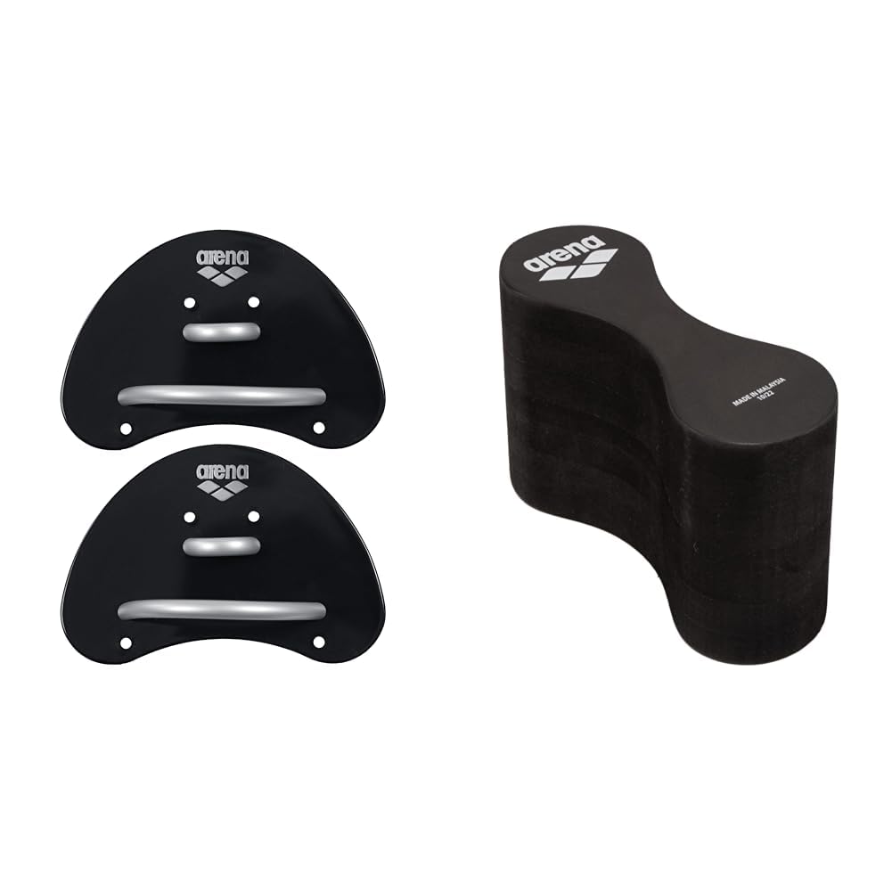 arena Finger Paddle Elite Handpaddel & Unisex-Adult FREEFLOW PULLBUOY II Trainings Ausrüstung, Black, Einheitsgröße