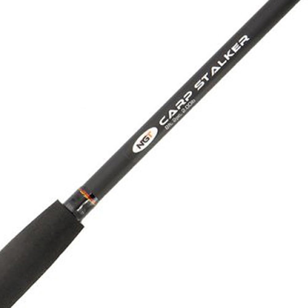 Karpfenrute aus Fiberglas 8ft / 2,40m – 2,00 lbs Carp Stalker Rute – Leichte 2-teilige Steckrute zum Stalken & Uferangeln Transportmaß 1,26 m Mattschwarz