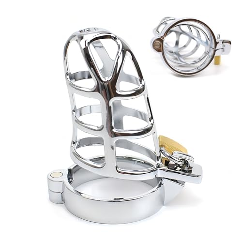 Male Chastity Device Cock Cage - Adult Abstinence Bondage Toy, Lightweight Metal Hollow Chastity Cage Penis Lock for Prevent Erection, Couple Gifts