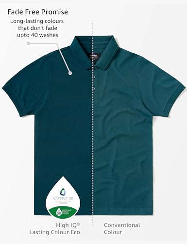 Image of Symbol Premium Men's Cotton Stretch Solid Polo T-Shirt (Regular Fit | Pique Knit)
