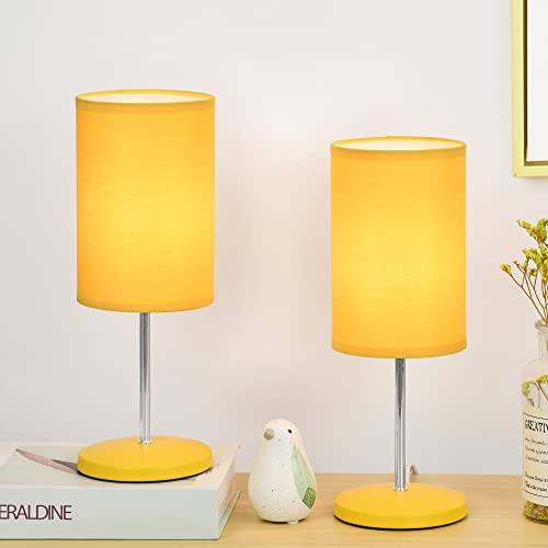 Lampwell Alee Modern Set of 2 Yellow Table Lamps for