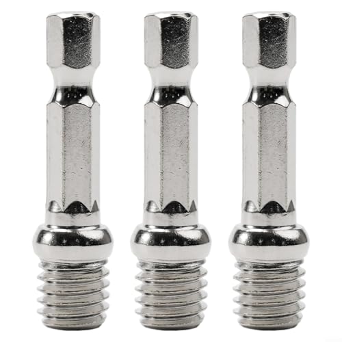 Juego de 3 adaptadores para portabrocas M10 para discos de pulido y destornillador, conexión hexagonal 1/4