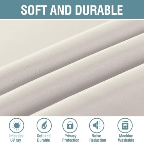 Image of H.VERSAILTEX Light Blocking Curtain for Living Room Thermal Insulated Window Treatment Panel /Drape for Dining Room, Elegant Soft Curtain for Bedroom Grommet Top One Panel (Ivory - 52x90 Inches)