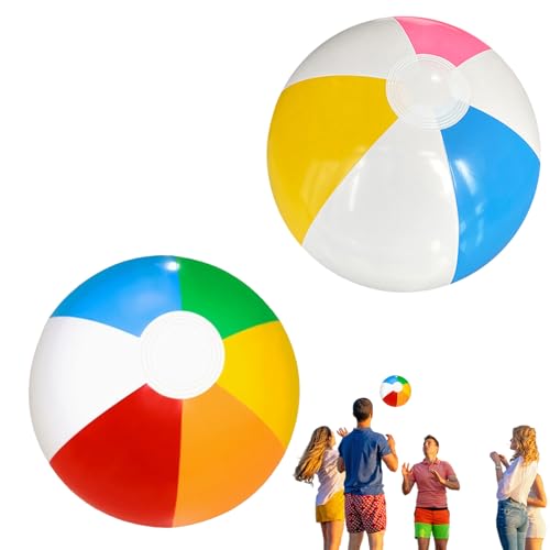 2 Stk Wasserball Aufblasbar,Wasserbälle,Wasser Aufblasbarer Ball Kinder,Strandball,Beach Ball,Pool Spielzeug,Luftball,Schwimmball,Inflatable Strandbälle mit Schwimmbad für Beach Party,Strandspielzeug