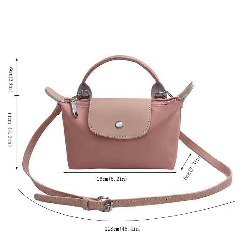 Women's Pink Minimalist Square Saddle Crossbody Phone Compartment Handbag, 2.3 x 6.2 x 4.3 inches4