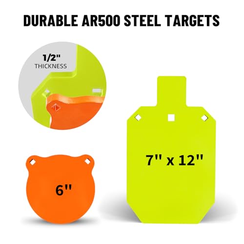 Image of Highwild AR500 Steel Shooting Targets Combo Metal Gong Silhouette Targets for Shooting Range Outdoor