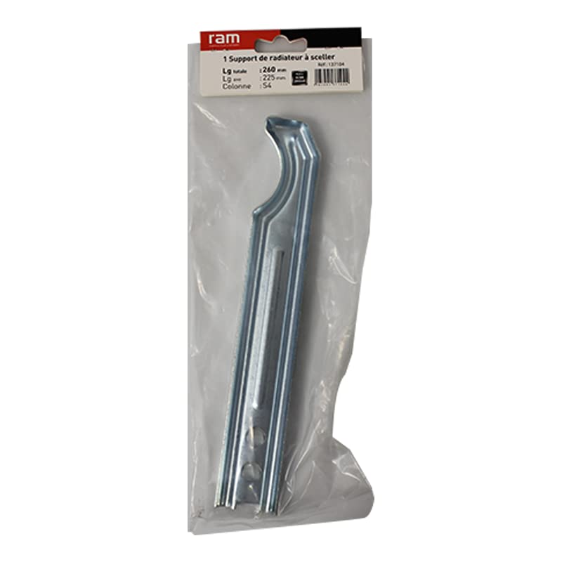 RAM - Support radiateur fonte - Support à sceller pour radiateur en fonte type traditionnel - Longueur axe 225mm - Longueur totale 260 mm -