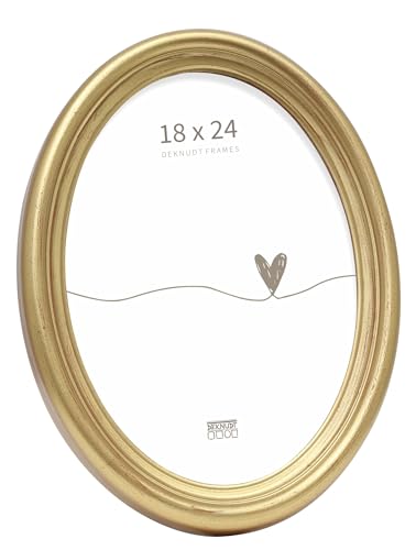 DEKNUDT Frames - Marco de Fotos Ovalado (18 x 24 cm), Color Dorado