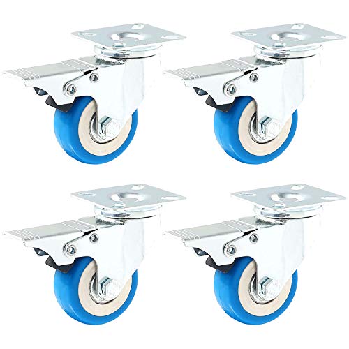 One-Day Sale: Up to 60% Off Online Best Service 4 Pack Caster Wheels Swivel Plate Stem Brake Casters On Blue Polyurethane Wheels (2 inch with Brake) Free Shipping 🛒 Online Best Service 4 Pack Caster Wheels Swivel Plate Stem Brake Casters On Blue Polyurethane Wheels (2 inch with Brake)