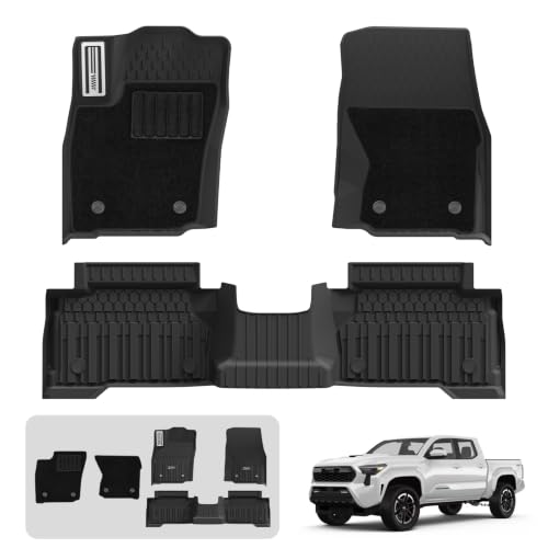 Image of 3W Floor Mats & Carpet for Toyota Tacoma 2024-2026 Double Cab Automatic
