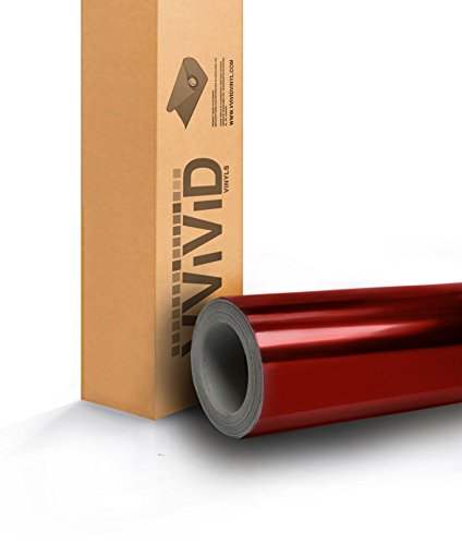 Red Mirror Chrome Vinyl Wrap 1 Foot X 60 Inches Self Adhesive Film