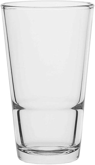 AmazonCommercial Highball Drinking Glasses, Barware Glass Tumbler, 372.6 ml, Set of 6