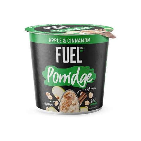 FUEL10K Porridge Pots, Apple and Cinnamon - 8x70g - High Protein On The Go Breakfast Cover