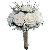 Material: use materiales de flores artificiales de alta calidad, con una sensación de mano delicada y suave, efecto tridimensional, color natural, elegante pero no grandioso, capas fuertes, comparables a las flores reales.