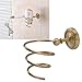 Ylwxzenith Antique Brass Spiral Hair Dryer Holder, Wall Mounted Hair Care Tools Hanger, Bronze Finished Strong Load Bearing Rack for Bathroom Organization