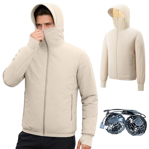 Veste d'été pour homme anti coup de soleil légère à manches longues et fermeture éclair