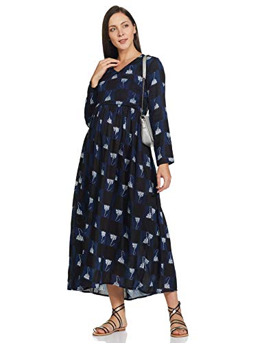 Image of Mine4Nine Women's Rayon A-Line Maxi Casual Dress