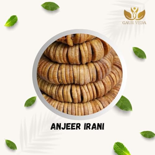 Image of GAURVEDA Anjeer (Figs) - Dried Figs, Naturally Sweet, Healthy Snack & Perfect for Desserts, Nutrient-Rich & Delicious Treats - [Weight]