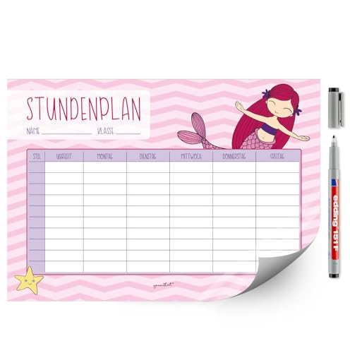 Meerjungfrau Stundenplan I DIN A4 selbstklebend I dv612
