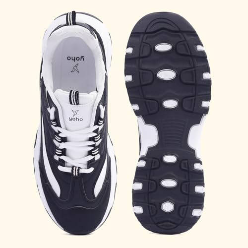 Image of YOHO Women's Chonks Sporty Comfortable Chunky Sneakers | Lightweight & Breathable | Everyday Shoes for Woman /Girls