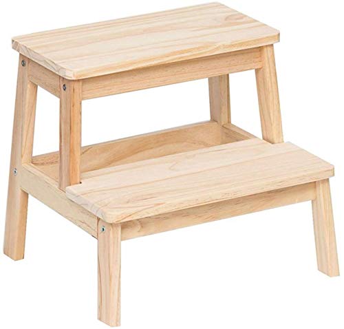 2-Step Two Steps Stool Solid Wood Children Stool Wooden Bench Shoe Bathroom Stool