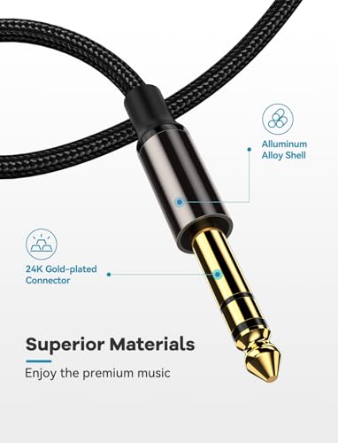 Cable de audio 3,5 mm a 6,35 mm VIOY de 5M con conectores de alta fidelidad 5