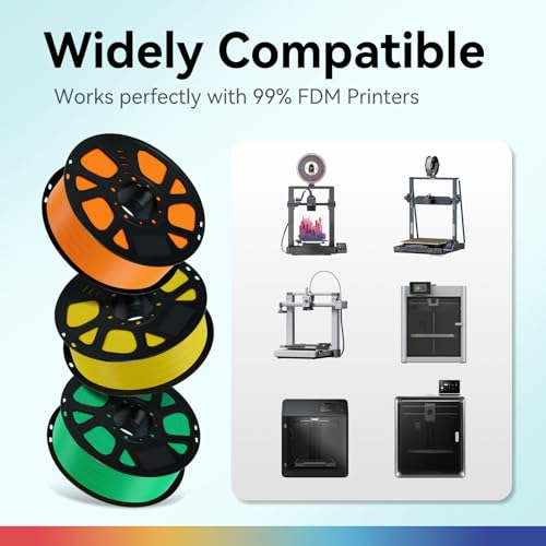 Image of Kingroon 1.75mm PLA Filament 10KG Bundle 10x1KG Spools, Dimensional Accuracy + /- 0.02mm, Tangle-Free PLA Multi-Color Pack,(Turquoise Green+Blue+Purple+Brown+Black+White+Grey+Red+Yellow+Forest Green)