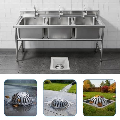 Coladores para drenaje de piso 3 unidades aluminio resistente miniatura 3
