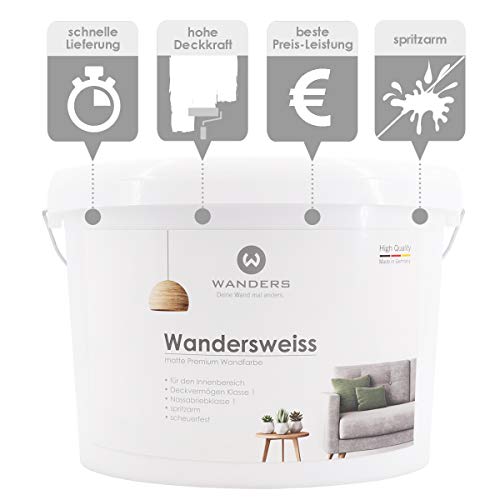 Wandfarbe Wanders24 Wandersweiss (10 Liter, Weiß)