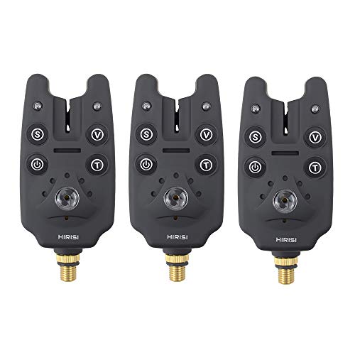 Hirisi Tackle Lot de 3pcs Indicateurs de Touche numériques Voyant LED Volume tonalité réglableset, pour pêche à la Carpe