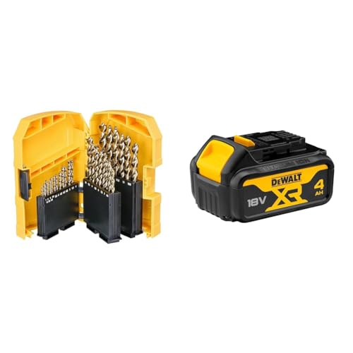 DEWALT DT7926-XJ DT7926-XJ-Tough Case Grande con 29 brocas para Metal Extreme 2, Multi-Colour + DEWALT Battery
