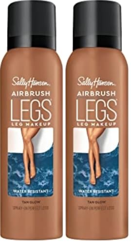 Sally Hansen Airbrush Legs, Spray-On Makeup, Tan Glow | 4.4 Oz | Pack of 2