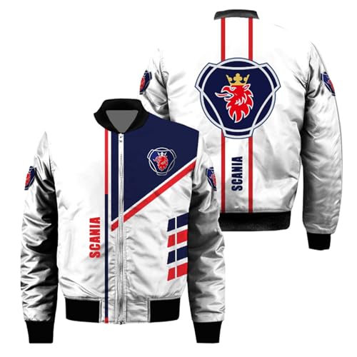 FBWZSAG Chaqueta Bomber 3D Impermeable para Hombre para S.ca.n.i.a Cortavientos con Forro Completo Ropa De Carga De La Fuerza Aérea Abrigo De Cuello Alto Prendas-A||3XL