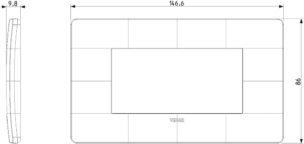 Vimar 14654U.01 Plana Up Placca naturalmente integrabile con Plana, 4 moduli, tecnopolimero, bianco - 5