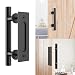CCJH Tirador y tirador de puerta engastado en negro para puertas correderas...