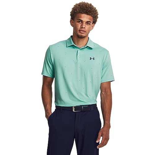 Polo Under Armour homme haut de sport turquoise et gris averse S