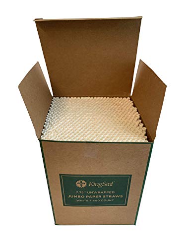 Pitillos desechables de papel KingSeal blanco, jumbo 600 un miniatura 2