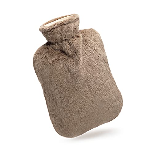 Bicaree Hot Water Bottle With Cover, 2L Pvc Hot Water Bag For Neck, Shoulder Pain And Hand Feet Warmer, Menstrual Cramps, Hot Compress And Cold Therapy(Brown) #TOP5
