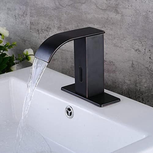 Robinet de lavabo sans contact infrarouge cascade noir pour évier - 2