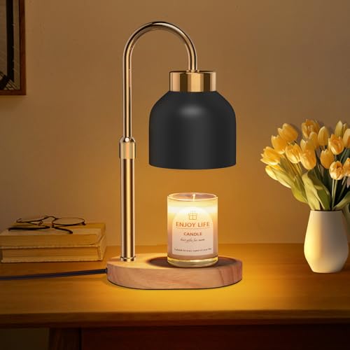 WUEAOA Lampe Chauffe Bougie, Chauffe Bougie, Candle Warmer avec Minuterie et Variateur, Hauteur Réglable,4 Niveaux de Luminosité,Anniversaire