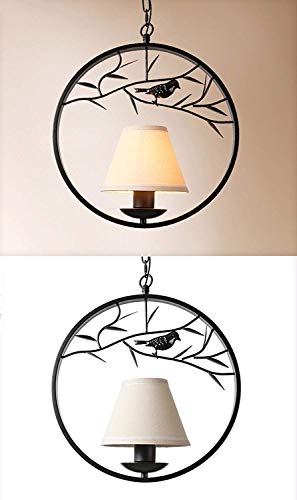 Plafonnier suspendu oiseau jaune fer 35cm style industriel pour salon
