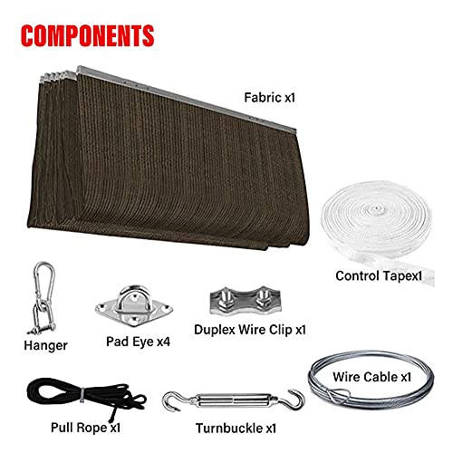 Auvent rétractable Wave Shade Cover café 0,5x6m pour terrasse - 7