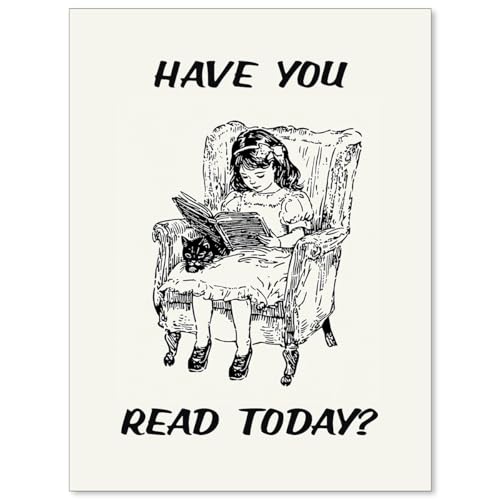 OMANI Impression sur toile de livre de lecture noir et blanc « Have You Read Today », affiches d'affirmations positives pour décoration murale de bibliothèque, chambre à coucher, 30,5 x 40,6 cm, sans
