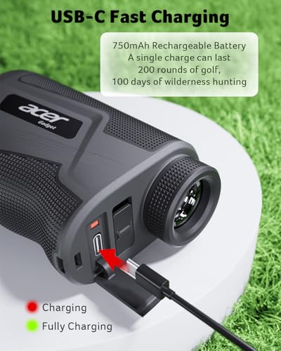 Image of Acer Gadget Golf Rangefinder with Slope - 800 /1200Yards Range Finder for Hunting, 6X Magnification with Flag Pole Locking Vibration, Rechargeable Battery with Magnet Stripe, Golf Accessories for Men