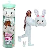 Barbie Cutie Reveal Serie Abracitos Muñeca con Disfraz de Conejito y Accesorios, Incluidas 10 sorpresas, una función de Cambio de Color y una minimascota, JJP65