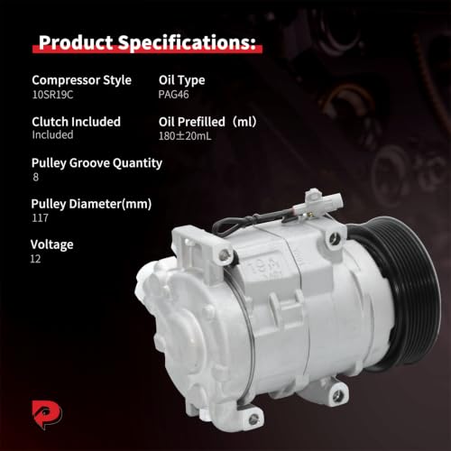 Image of PHOBOOS A /C compressor with Clutch Compatible with Toyota Sequoia 2008-2022, Land Cruiser 2008-2011 2013-2021 & Lexus GX460 2010-2023, LX570 2008-2011 2013-2020, Ref.CO29109C