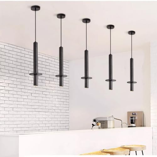 Lámpara colgante rectangular de piedra travertino negro de 40 cm y base E27 7