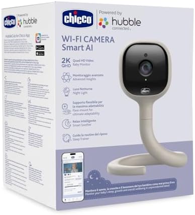 Chicco Smart AI Wi-Fi Video Baby Monitor, 2K UHD Camera with Infr...