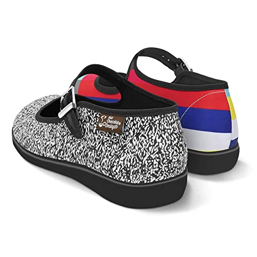 Image of Hot Chocolate Design Chocolaticas Funky Canvas Women's Mary Jane Flat Shoes